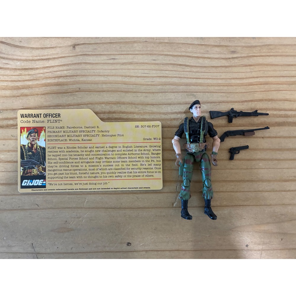 GI Joe 25th Anniversary Flint Action Figure Complete with File Card and Weapons